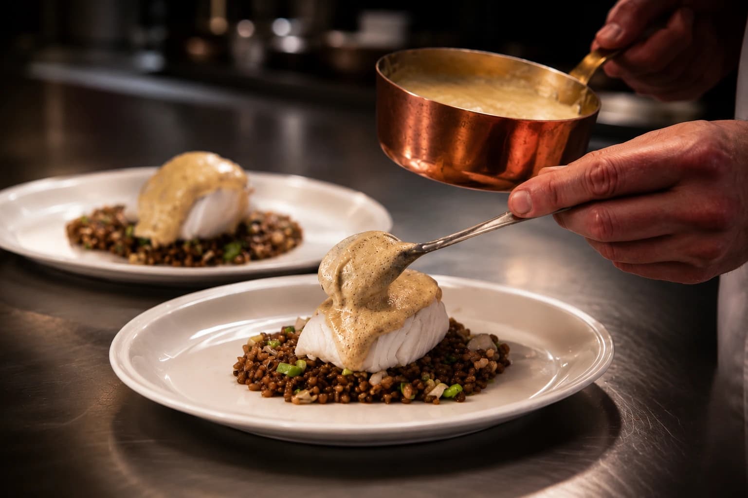 Sausbereiding aan de pas in de keuken